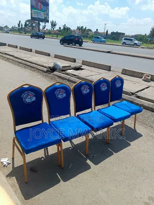 Conference Church Chairs, Blue With Branding 