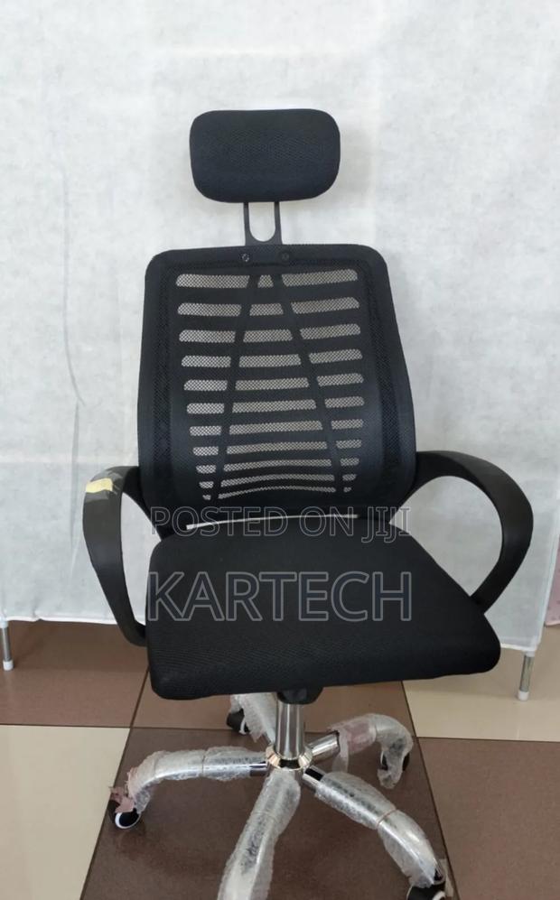 Secretarial Mesh Office Chair With Headrest - main view