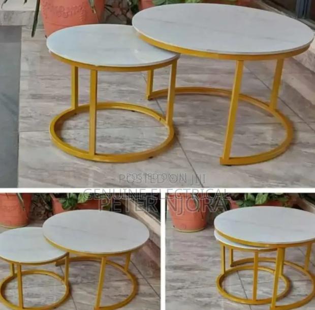 Pure Marble Nesting Table White - main view