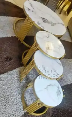 4 Pieces Pure Marble Nesting Table