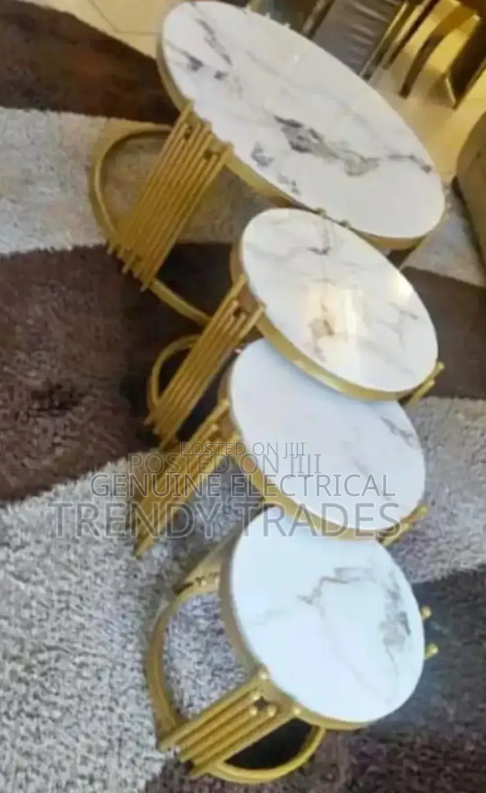 4 Pieces Pure Marble Nesting Table
