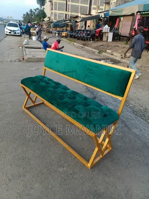 Salon Waiting Chair,Green and Gold 