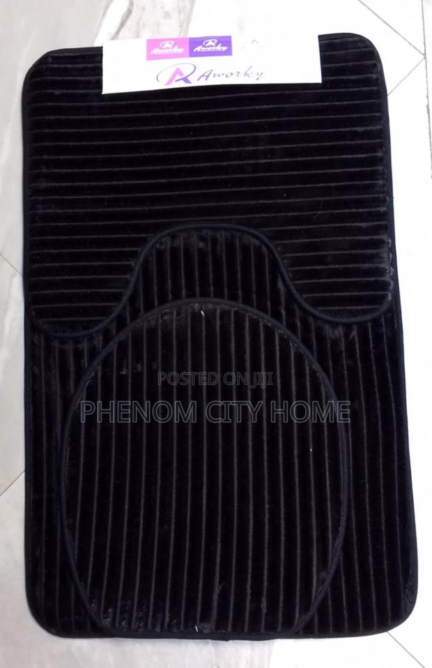 Navy Blue and Black Warm Toilet Rugs - thumbnail 2