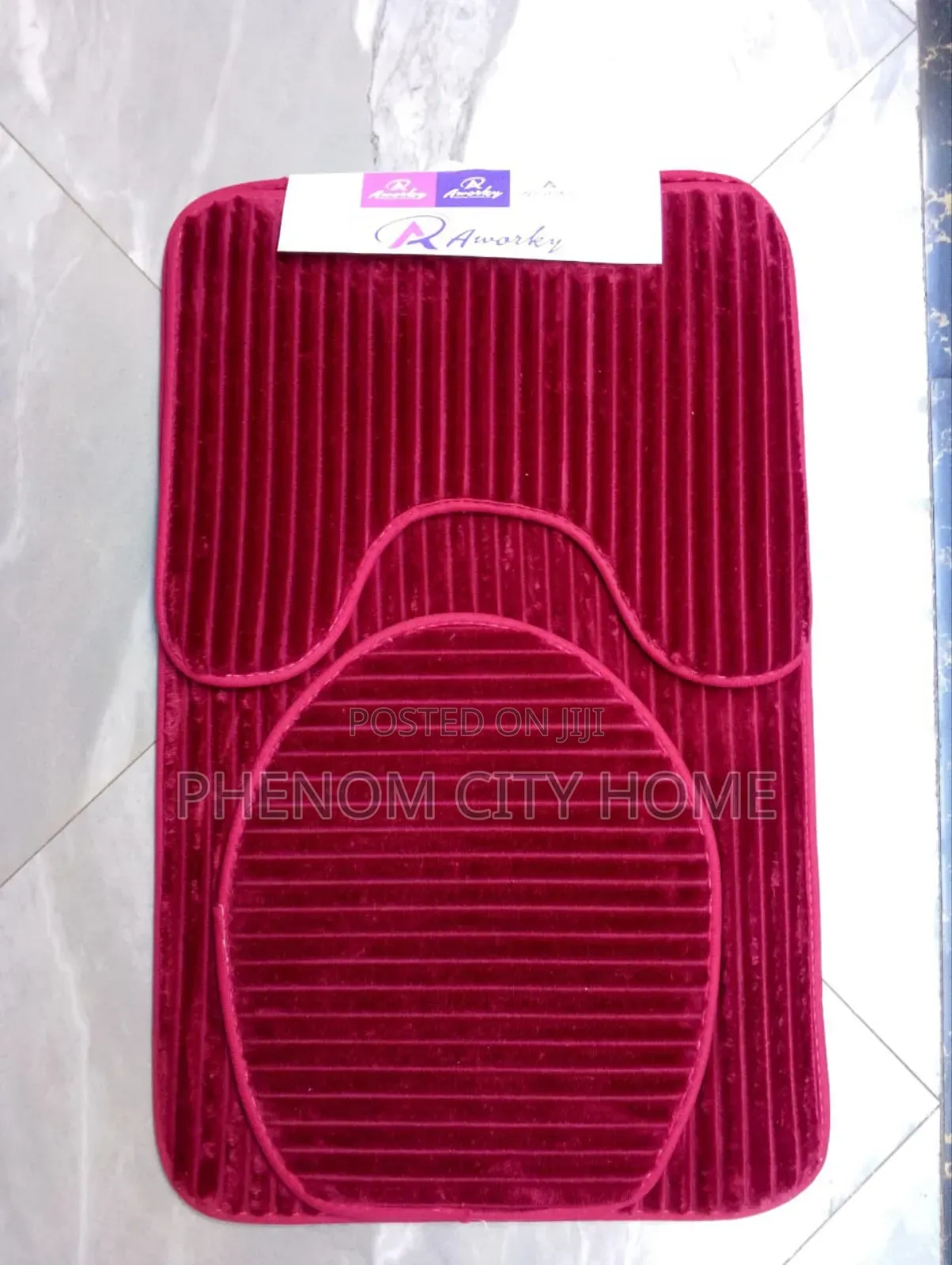 Navy Blue and Black Warm Toilet Rugs