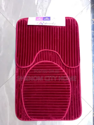 Navy Blue and Black Warm Toilet Rugs