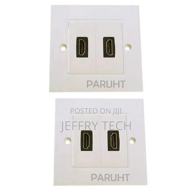 PARUHT Dual HDMI Wall Socket Face Plate Multimedia Cable Ada - thumbnail 2