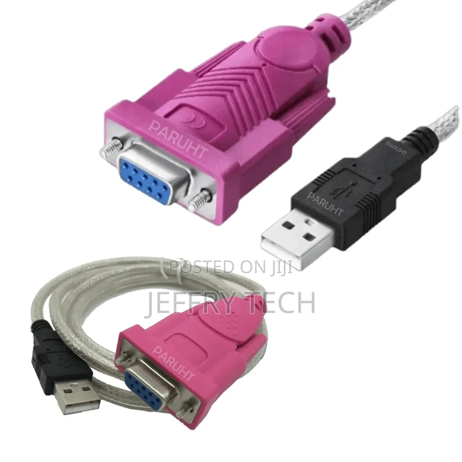 USB2.0A Male to RS-232 Female 9 Pin Connector Pink Cable Ada