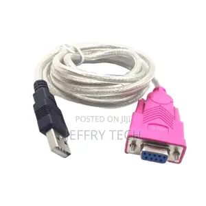 USB2.0A Male to RS-232 Female 9 Pin Connector Pink Cable Ada