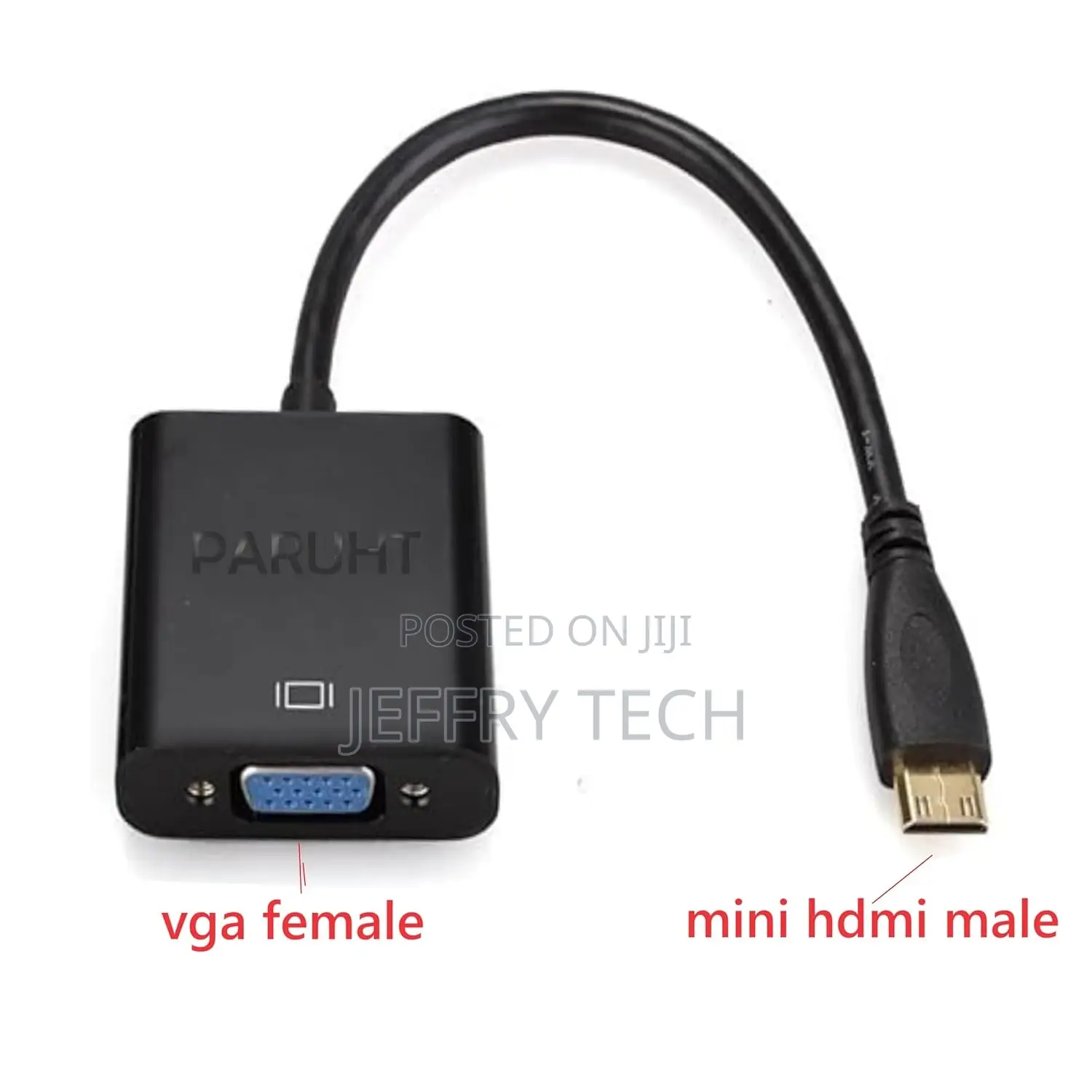 PARUHT Mini HDMI Male to VGA Adapter Female Adapter, Black P