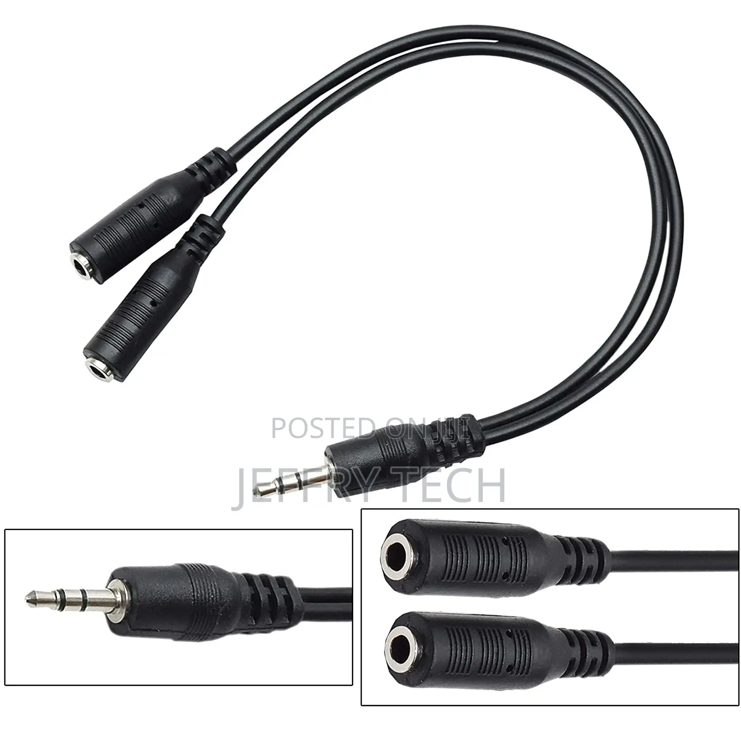 Split Audio With 3.5mm Jack 1 Male to 2 Female Stereo Headph