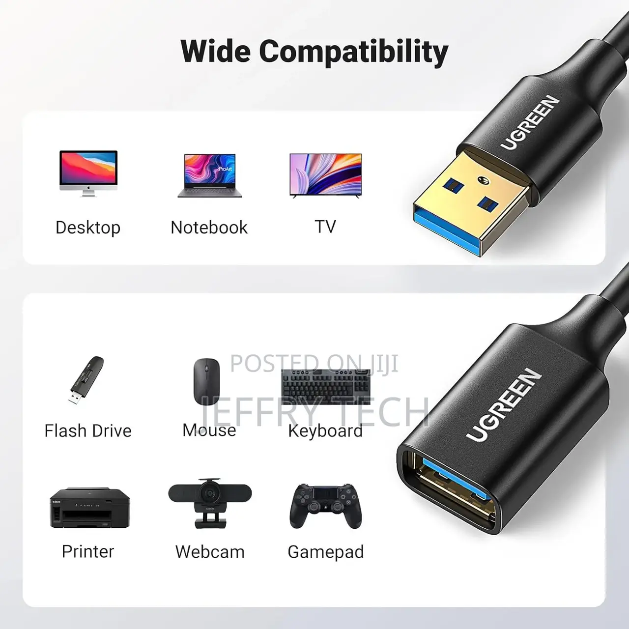 Ugreen US129 USB3.0 Male to Female Extension Cable 90722(5m)