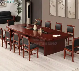 Boardroom Tables:30cm Mahogany Solid Wood Conference Table