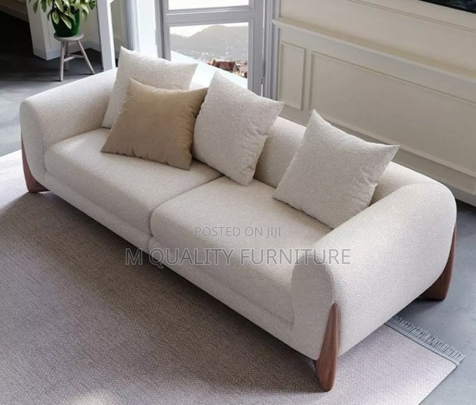 New White Sofa With High Quality Fabric Used