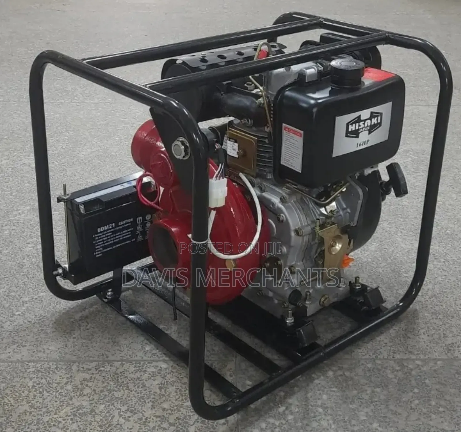 HISAKI DIESEL WATER PUMP 3" Key Start  16hp Engine
