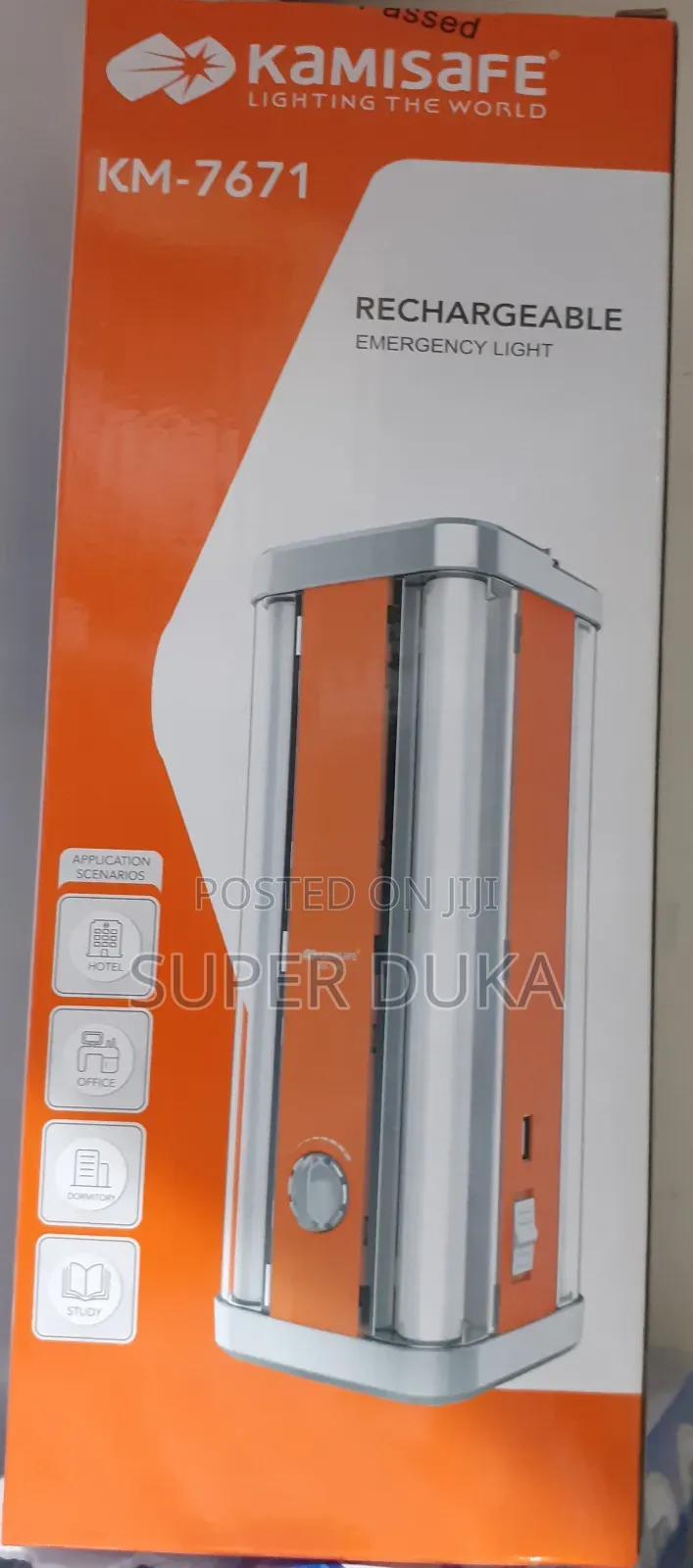 Rechargeable Kamisafe Lamp.Km 7671. 2 Setting 4 Side Light