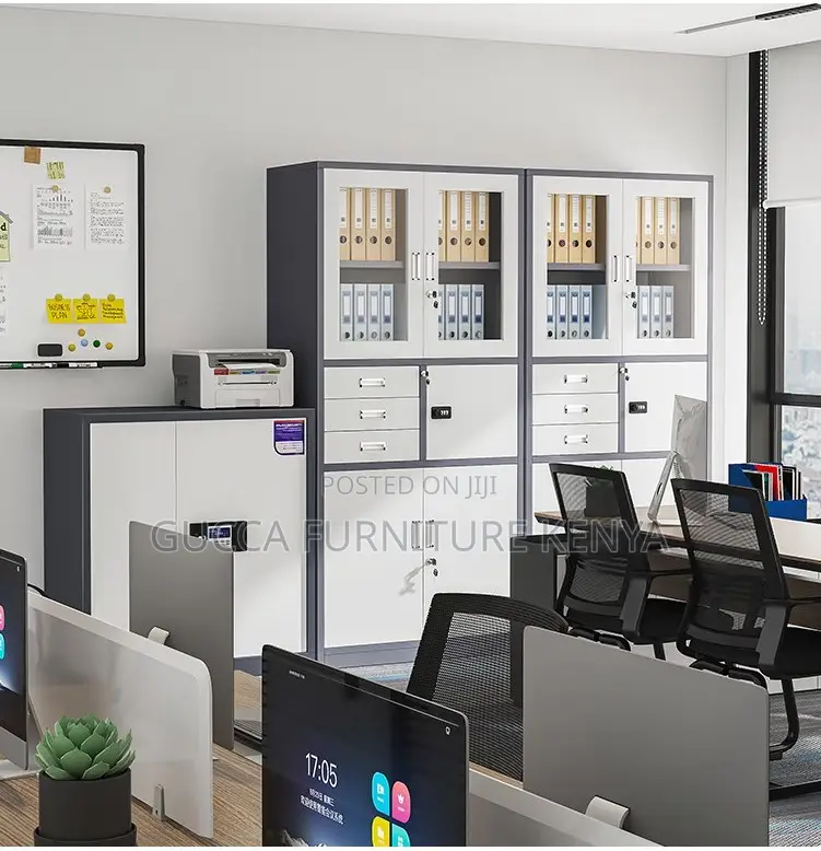 Cabinets:Secure 2-Door Modern Steel File Storage Cabinet