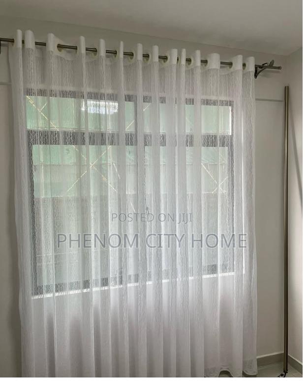 Plain Quality Heavy White Sheer Curtains - thumbnail 2