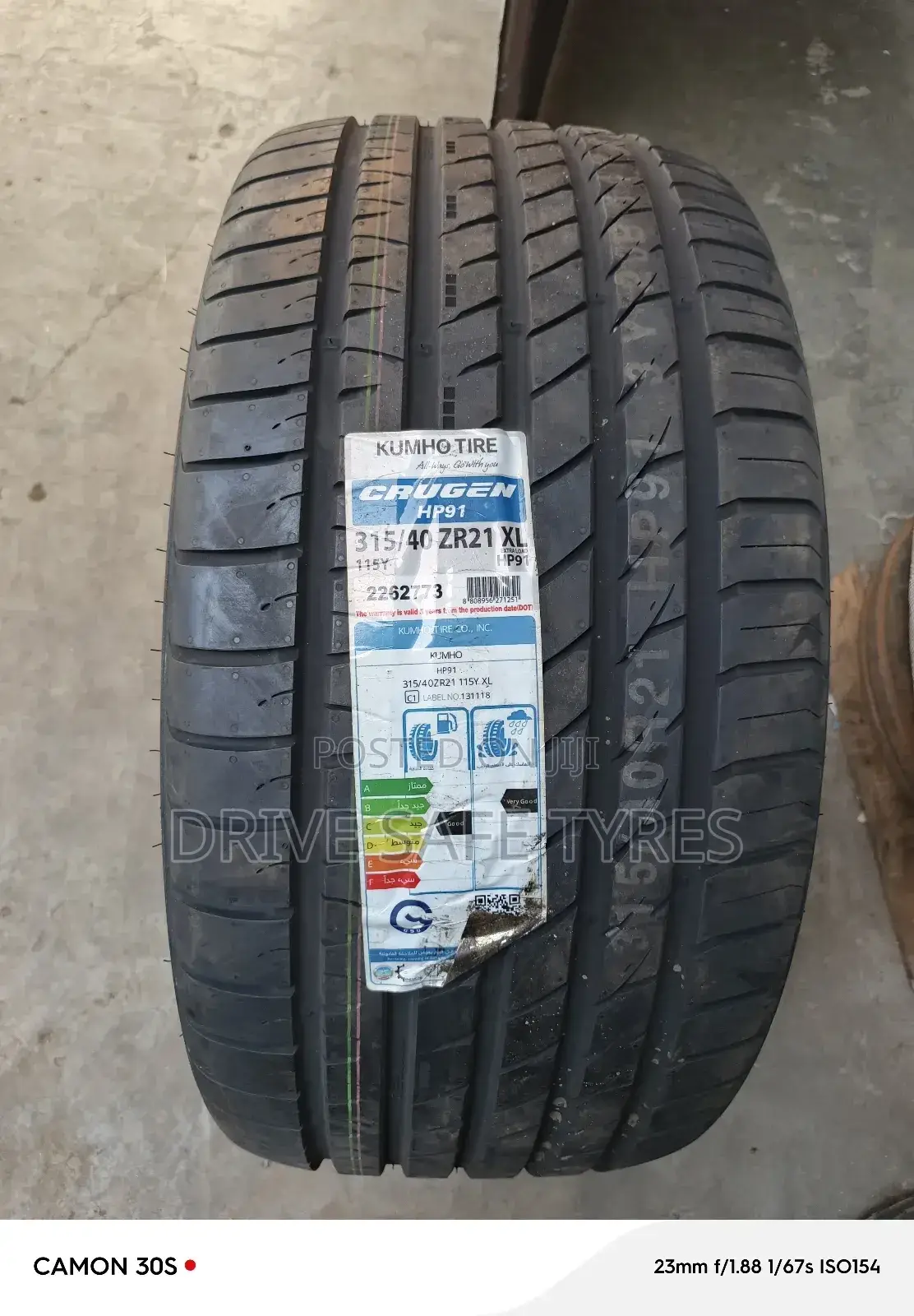 315/40 ZR 21 Kumho Tyre Made in Korea