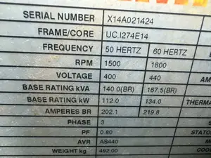 Phase 3 - 150kva Ex Uk Generator.