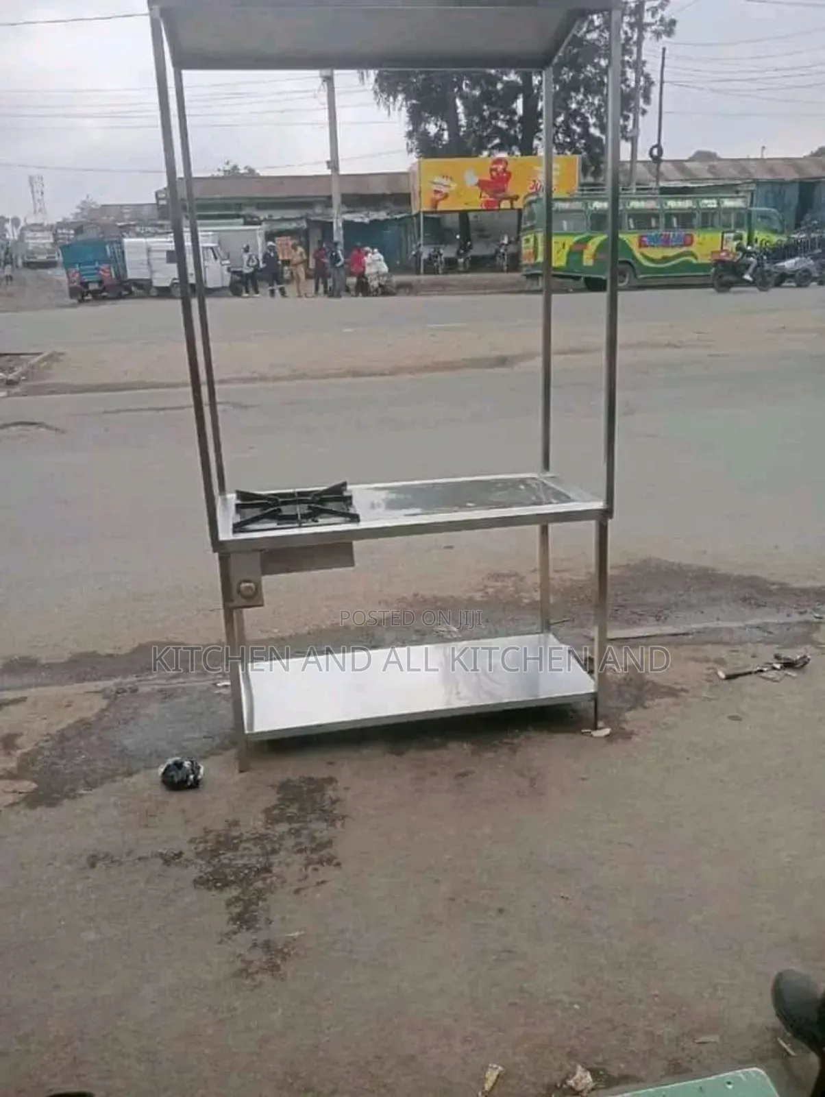 Combined Pressure Gas Cooker With Steel Worktable