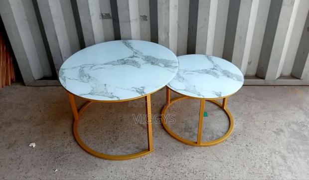 Marble Nesting Coffee Table White - main view