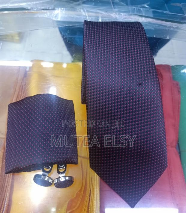 Black Blue Executive Polycadot Ties Sets - thumbnail 2