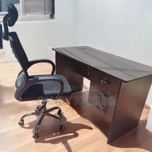 Grey 1.2m Office Desk Plus Headrest Office Chair