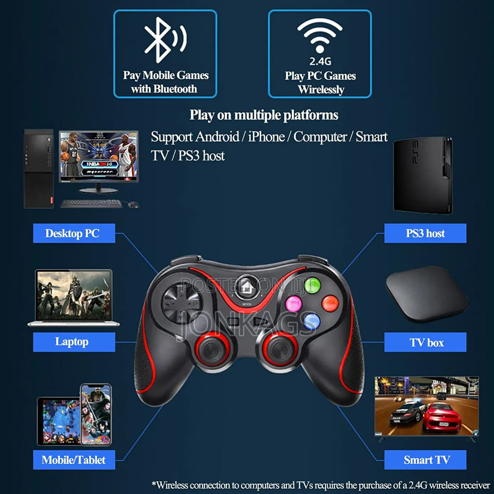 Wireless Game Pad Android/Ios/Pc/for PS3/TV BOX/Smart TV
