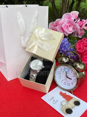 Valentine's Men's Silver Watch Gift Package