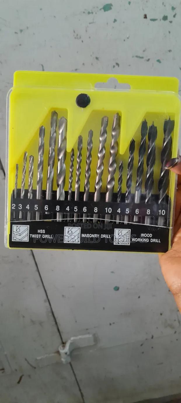 15pcs Combined Drill Bits/Masonry/Woodworking/Twist Bits - thumbnail 2