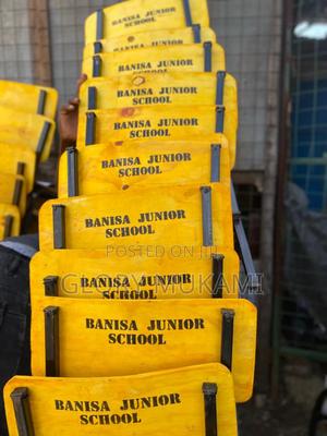 Printed Goldish Comfortable School Lockers and Chairs - main view