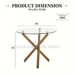 Dining Tables: Modern Round Glass Home Office Dining Table