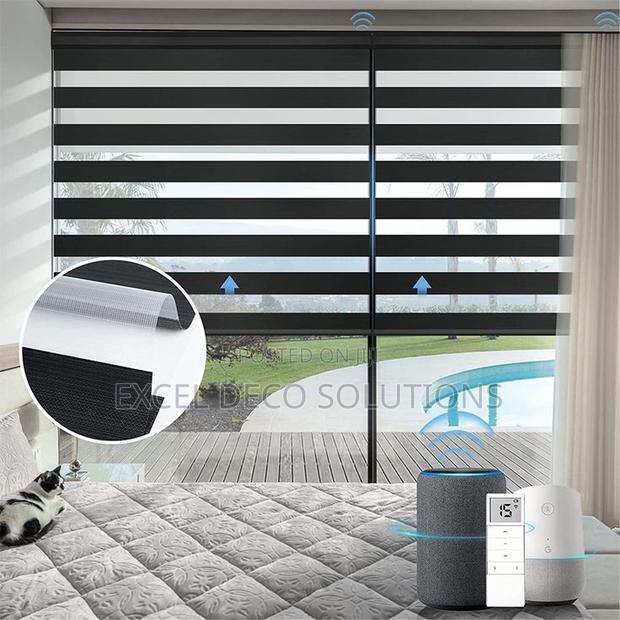 Luxurious Motorised Zebra Roller Blinds