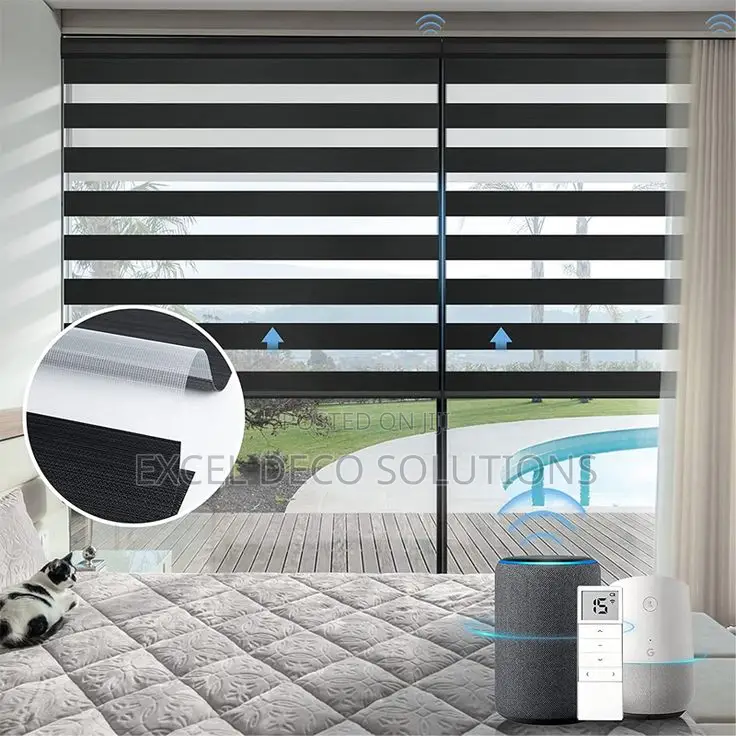 Luxurious Motorised Zebra Roller Blinds