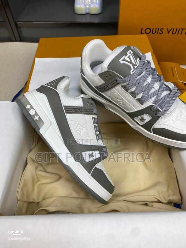 Louis Vuitton Trainer Grey White Sneakers - main view