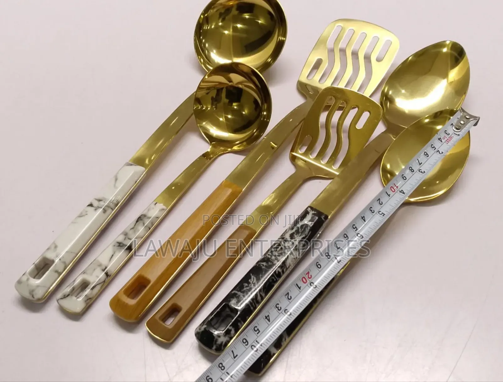 Golden Ceramic Serving Spoons