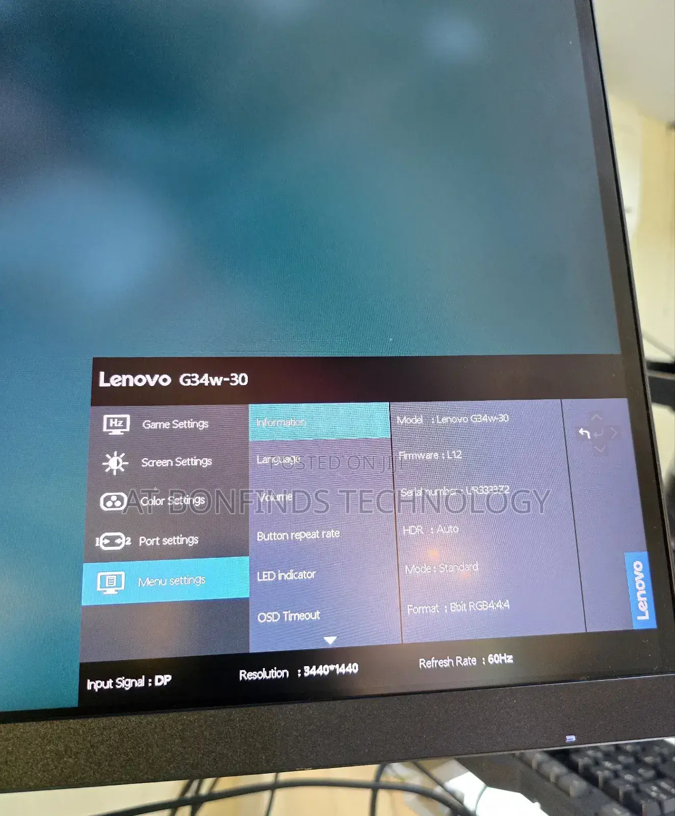 *Lenovo G34w-30 Lenovo G34w-30 Monitor's 34-Inches