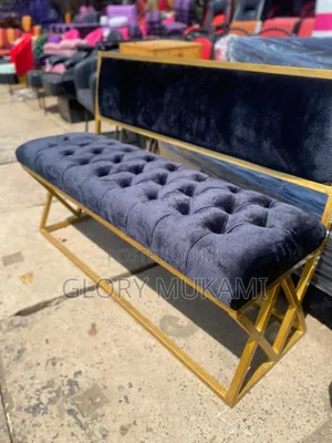 Black Goldish Coated Smart Waiting Bench