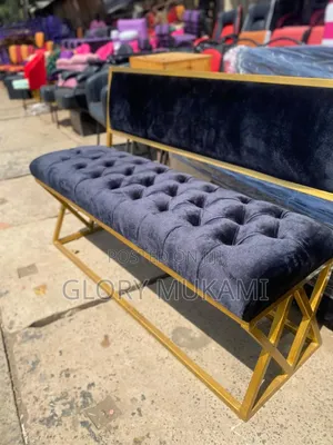 Black Goldish Coated Smart Waiting Bench