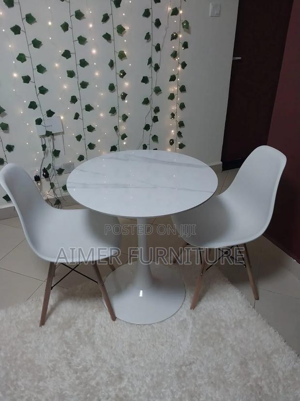 White Balcony Set- Marble Table
