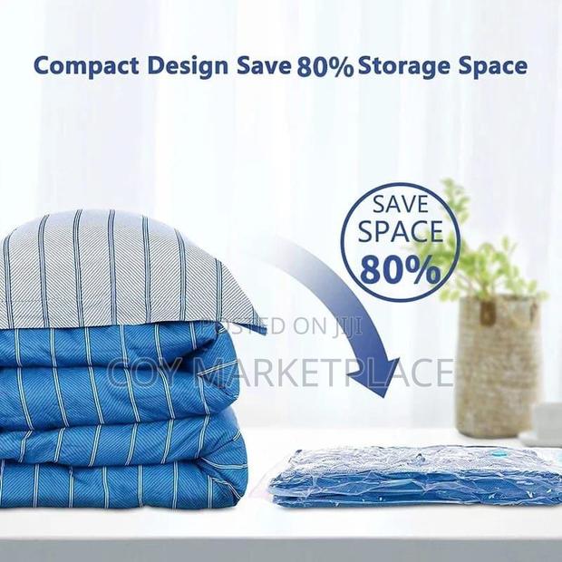 5pcs Set Vacuum Storage Bags With Pump for Clothes Blankets - thumbnail 2