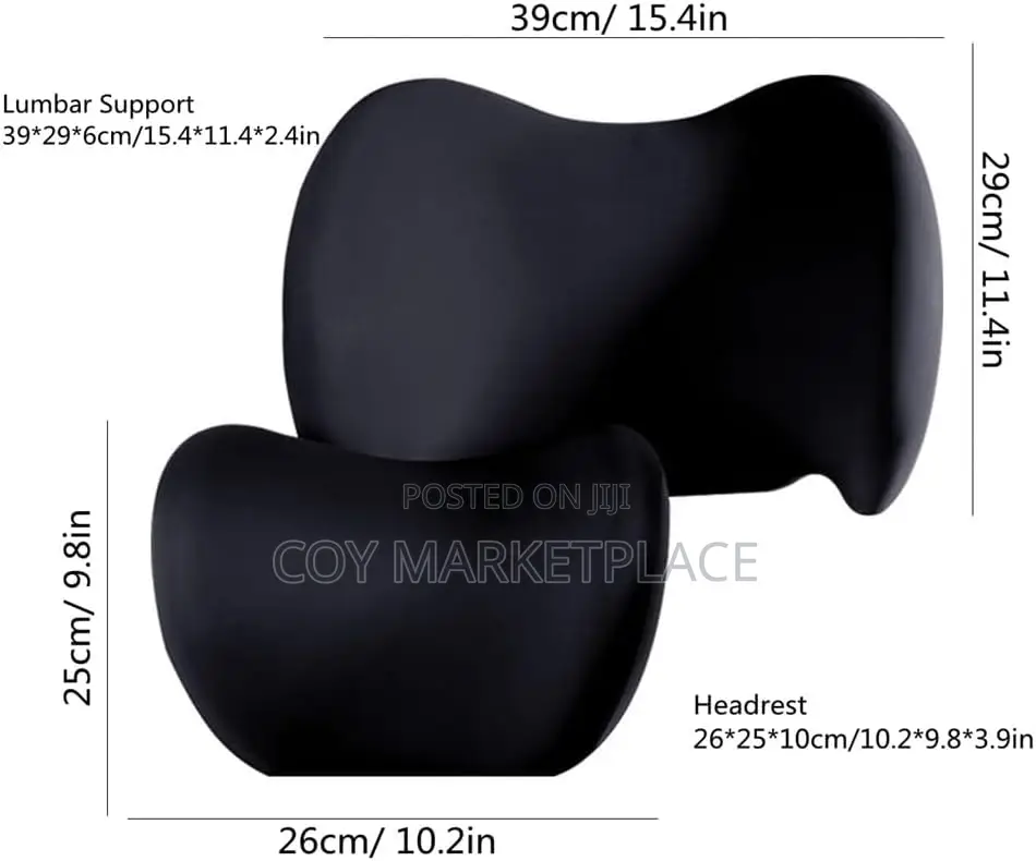 Car Lumbar Support Pillow and Car Neck Pillow Kit, Ergonomic