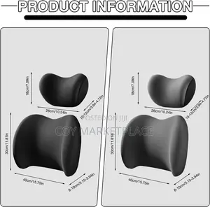 Car Lumbar Support Pillow and Car Neck Pillow Kit, Ergonomic