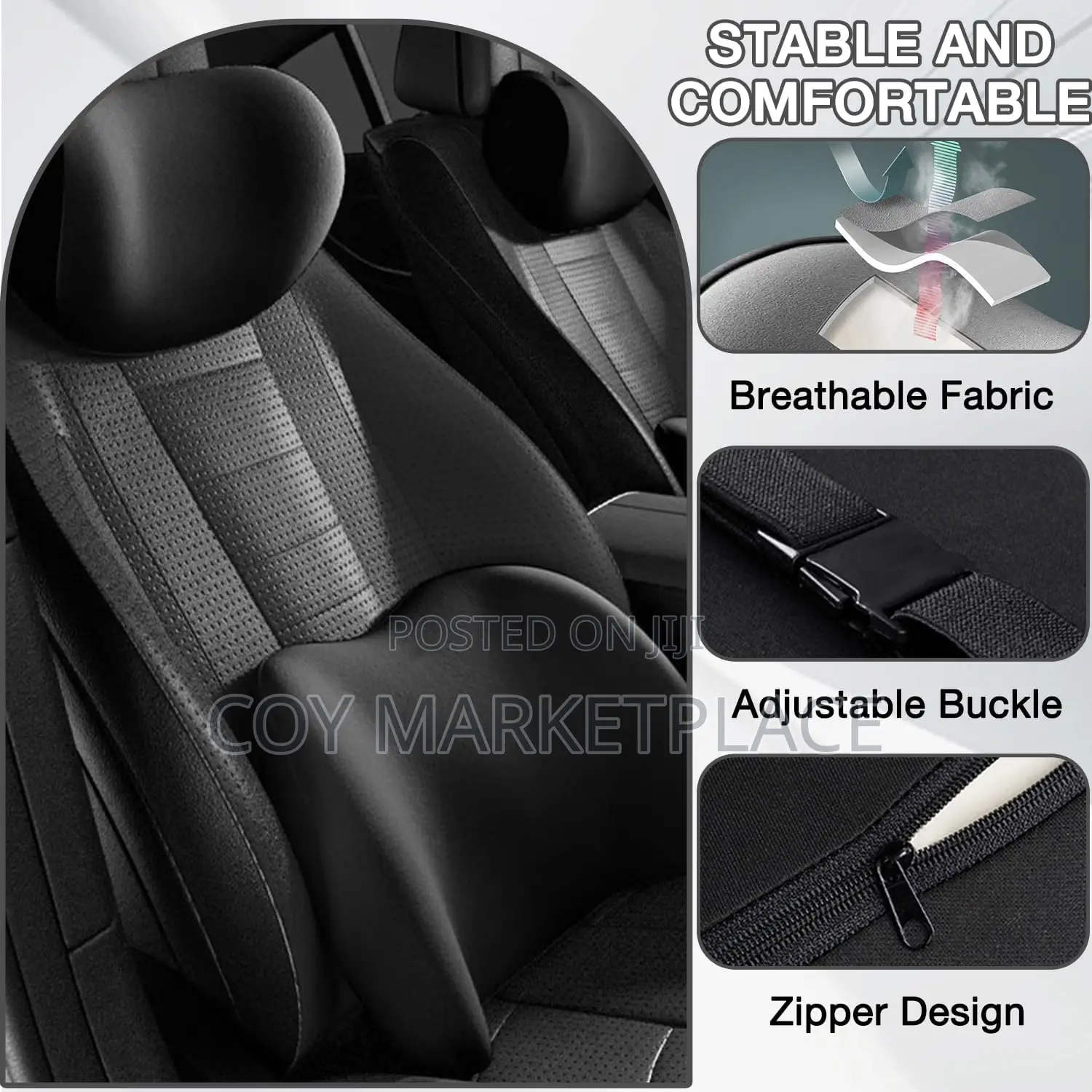 Car Lumbar Support Pillow and Car Neck Pillow Kit, Ergonomic