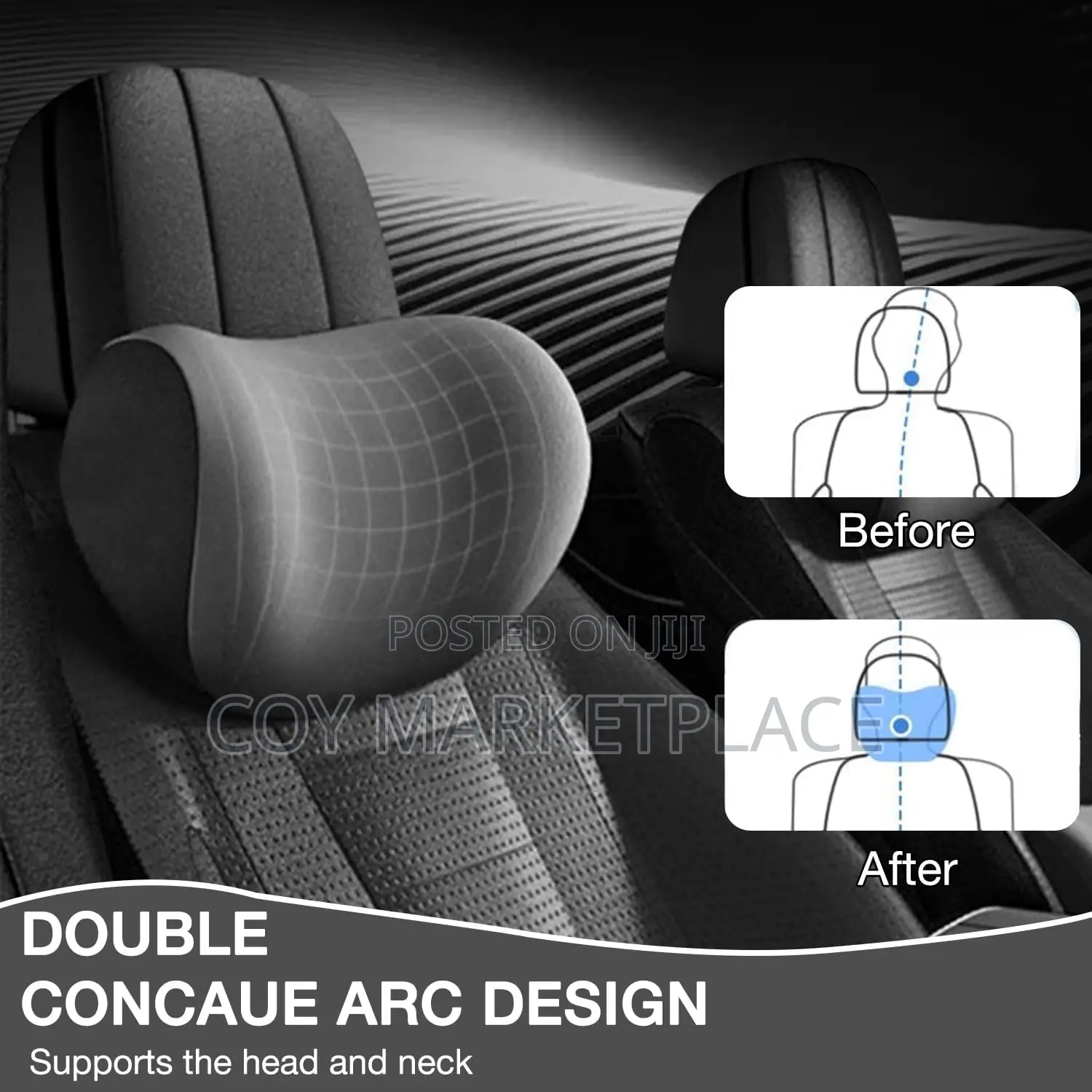 Car Lumbar Support Pillow and Car Neck Pillow Kit, Ergonomic