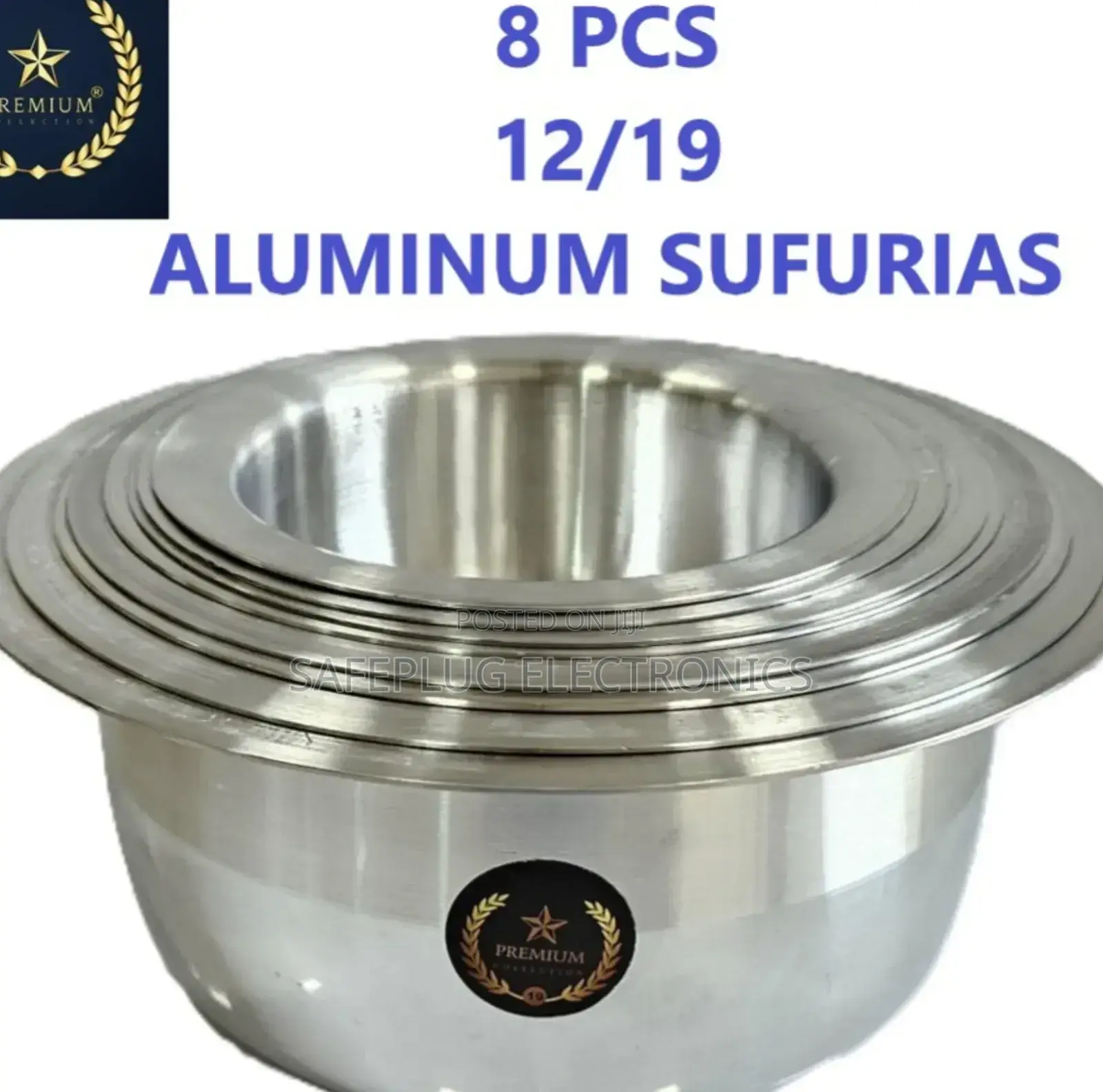 8 Pieces - Aluminium Stainless Steel Sufuria Set