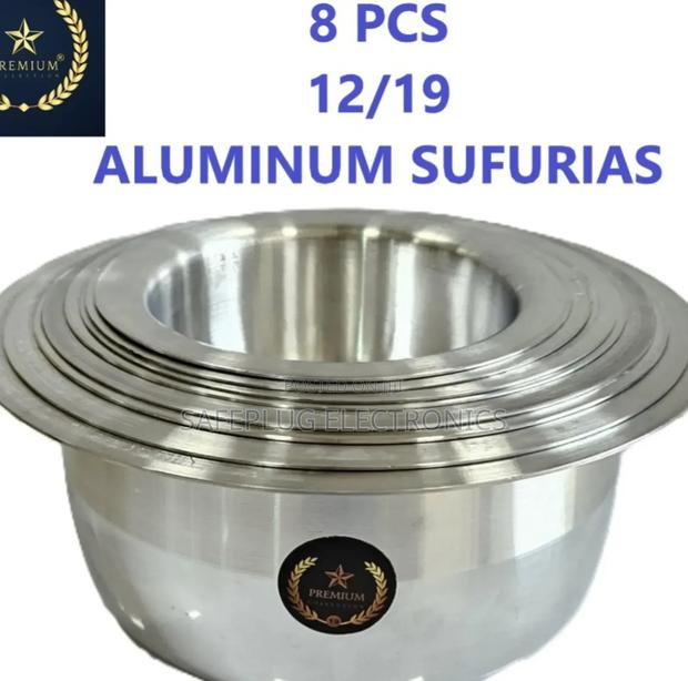 8 Pieces - Aluminium Stainless Steel Sufuria Set