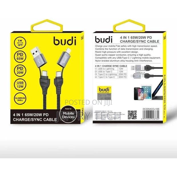 4-in-1 65w/20w PD Charge/Sync Cables DC225CL10B
