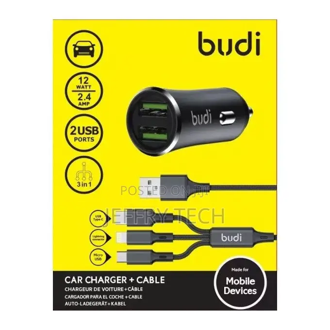 Budi Car Charger + Cable