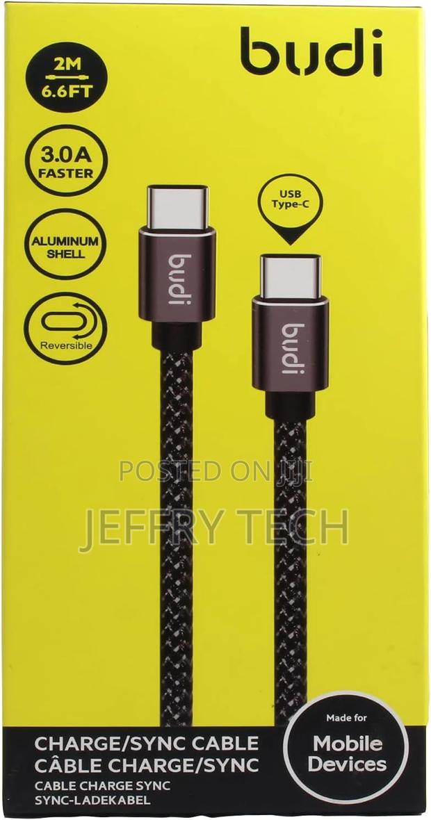 Budi USB Type C to Type C, 2m, Shell Reversible 3.0A 2m/ - thumbnail 3
